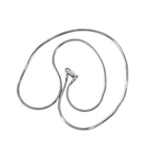 Vintage Italy Sterling Silver 925 1.8mm Square Snake Chain Necklace 17.5"